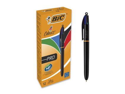 Guľôčkové pero, 0,32 mm, stláčací mechanizmus, štvorfarebné, BIC "4 Colours Pro"