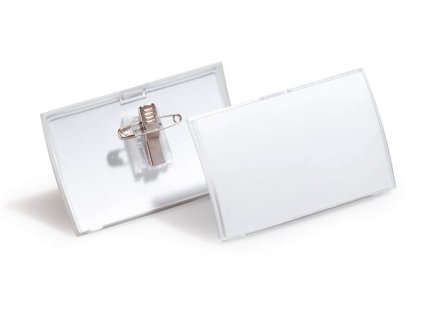 Visačka, so sponou a špendlíkom, PP, 54x90 mm, DURABLE, "Click Fold"