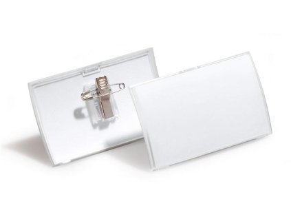 Visačka, s klipom a špendlíkom, PP, 40x75 mm, DURABLE "Click Fold"