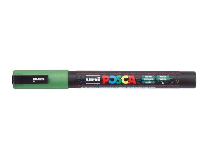 Dekoračný popisovač, 0,9-1,3 mm, UNI "Posca PC-3ML", lesklá zelená