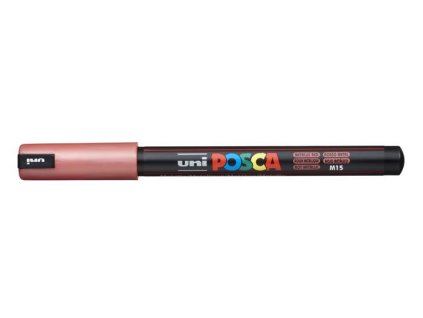Dekoračný popisovač, 0,7 mm, UNI "Posca PC-1MR", metalická červená