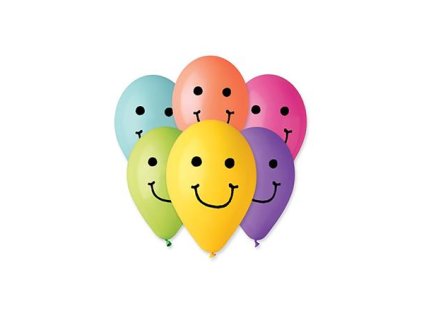 Balón, 30 cm, smiley, rôzne farby