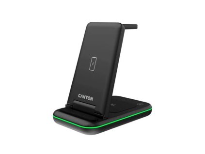 Nabíjacia stanica, 3v1, Apple+Qi nabíjanie, CANYON "WS-304", čierna