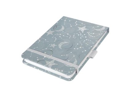 Zápisník, exkluzívny, 110x79 mm, bodkovaný, 79 listov, tvrdá obálka, SIGEL "Jolie" Cosmic Fantasy Grey