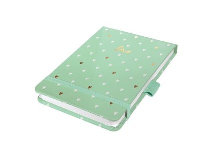 Zápisník, exkluzívny, 110x79 mm, bodkovaný, 79 listov, tvrdá obálka, SIGEL "Jolie" Mint Love