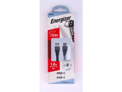 USB kábel, USB-C - USB-C, 1,2m, ENERGIZER, čierna