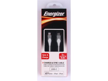 USB kábel, USB-C - Lightning (Apple), 2m, ENERGIZER, biela