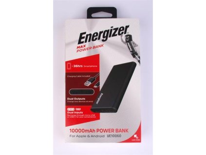 Prenosná nabíjačka, 2xUSB-A, 10000mAh, 10,5W, ENERGIZER "MAX Power"
