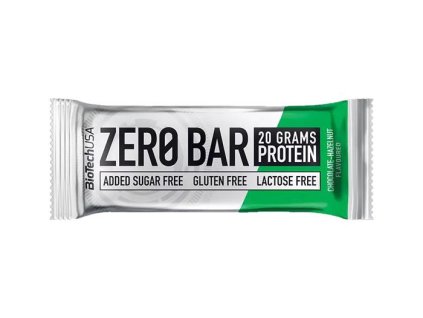 Proteínová tyčinka, bezlepková, 50g, BIOTECH USA "Zero Bar", čokoláda-oriešky