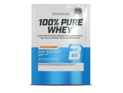 Srvátkový proteínový prášok, 28g, BIOTECH USA "100% Pure Whey", jablkový koláč