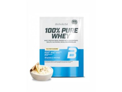 Srvátkový proteínový prášok, 28g, BIOTECH USA "100% Pure Whey", mliečna ryža
