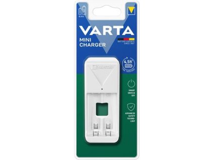 Nabíjačka batérií, AA/AAA, bez batérií, VARTA "Mini", biela