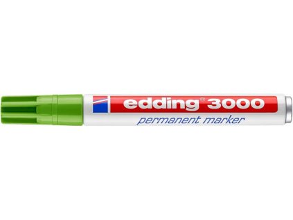 Permanentný popisovač, 1,5-3 mm, kužeľovitý hrot, EDDING "3000", svetlozelená