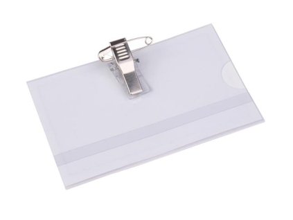 Visačka, so štipcom a špendlíkom, 88x54 mm, VICTORIA OFFICE