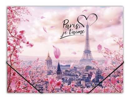 Doska s gumičkou, 15 mm, PP, A4, PANTA PLAST "Take me to Paris"