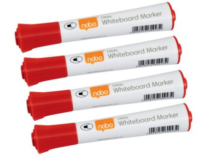 Popisovač na tabule, kužeľový hrot, 2 mm, 10 ks, NOBO "Glide", červená