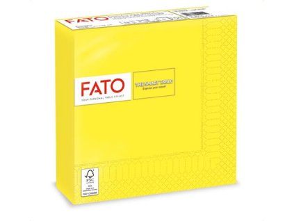 Servítky, 1/4 ohyb, 33x33 cm, FATO "Smart Table", citrónovo žltá