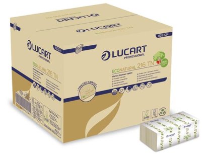 Servítky, 1/4 ohyb,  24x16 cm, LUCART "Econatural 216TN", havanna hnedá