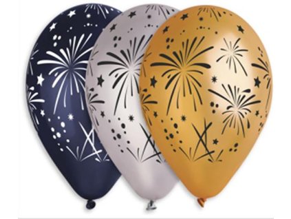 Balón, 33 cm, ohňostroj, 3 rôzne farby