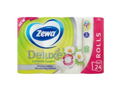 Toaletný papier, 3-vrstvový, 24 roliek, ZEWA "Deluxe", kamilka