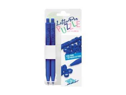 Gélové pero, stláčací mechanizmus, so 62 krúžkami na písmená, 2, WEDO "Letter Pen Puzzle", modrá