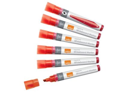 Popisovač na tabule, zrezaný hrot, 4 mm, NOBO, červená