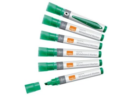 Popisovač na tabule, zrezaný hrot, 4 mm, NOBO, zelená