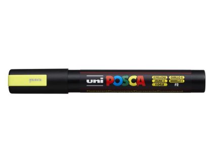 Dekoračný popisovač, 1,8-2,5 mm, UNI "Posca PC-5M", fluo žltý