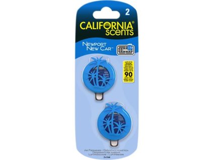 Vôňa do auta, mini difúzor, 2*3 ml, CALIFORNIA SCENTS "Newport New Car"