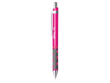Guľôčkové pero, 0,8 mm, stláčací mechanizmus, neónovo ružové telo, ROTRING "Tikky", modrá
