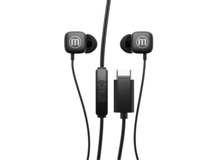 Slúchadlá, s mikrofónom, USB-C, MAXELL "Square+", čierna