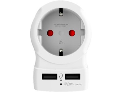 Cestovný adaptér, do UK, USB, uzemnený, SKROSS