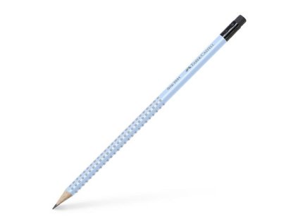 Grafitová ceruzka, B, trojhranná, s gumou, FABER-CASTELL "Grip 2001", modrá