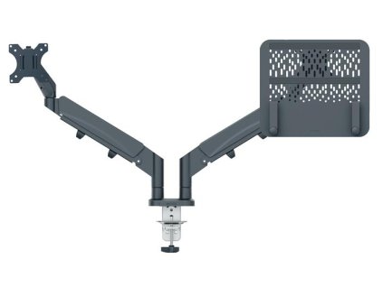 Rameno na monitor a notebook, LEITZ "Ergo Dual", tmavosivá