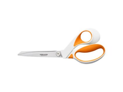 Nožnice, klasické, 23 cm, FISKARS "RazorEdge Softgrip", oranžová-biela