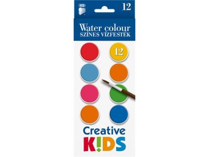 Vodové farby, 12-kusové, 28 mm, ICO "Creative Kids"