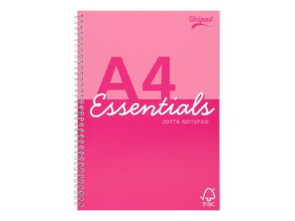 Špirálový zošit, A4, linajkový, 80 listov, PUKKA PAD "Unipad Essentials Jotta", mix