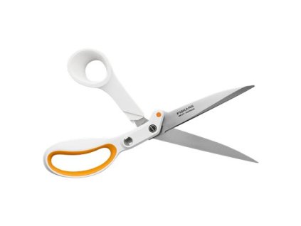 Nožnice na látky, 25 cm, FISKARS "Amplify", biela