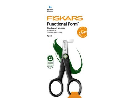 Vyšívacie nožnice, 13 cm, FISKARS "Functional Form Renew", čierna