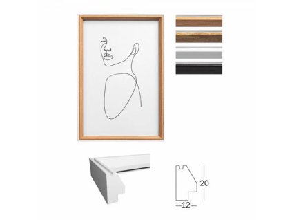 Obrazový rám, drevený, 30x40 cm, "Silhouette", čierna