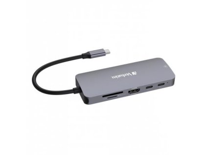 USB HUB, 2xUSB-C/1xHDMI/3xUSB-A/RJ45/SD/mSD, VERBATIM