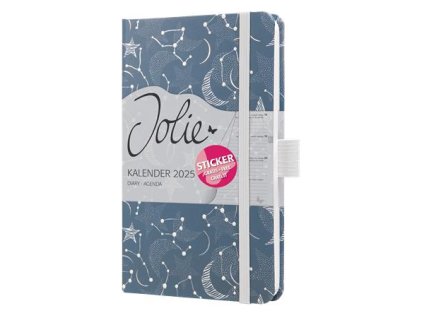 Diár, A6, týždenný, 2025, tvrdá obálka, SIGEL "Jolie", Cosmic Fantasy Blue