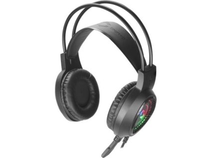 Náhlavné slúchadlá, drôtové, gaming, 2x3.5 mm jack + USB-A, SPEEDLINK "Voltor LED", čierna