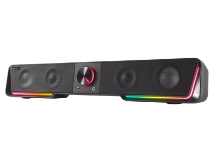 Reproduktor, 12W, 2x3.5 mm jack + USB-A, SPEEDLINK "GRAVITY RGB Stereo Soundbar", čierna