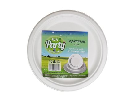Papierový tanier, okrúhly, 22 cm, 10 ks, TUTI "Party"