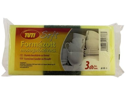 Špongia na riad, tvarovaná, 3 ks, TUTI "Soft"