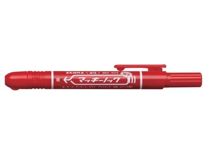Permanentný popisovač, 1,3 mm, stláčací mechanizmus, ZEBRA "Mckie Retractable", červená