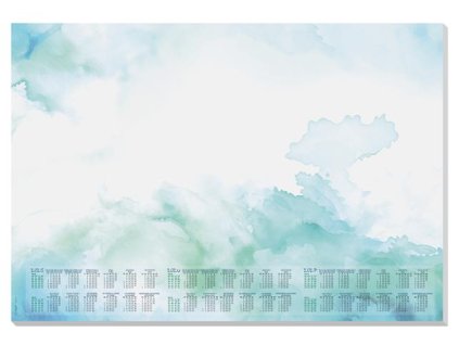Podložka na stôl, 595x410 mm, s 3-ročným a týždenným plánovačom, SIGEL "Watercolor Sea"