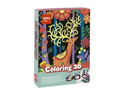 Súprava na vyfarbovanie s efektom 3D, APLI Kids "Coloring 3D", 11 dielov