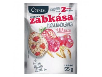 Ovsená kaša, 55 g, CORNEXI, s červeným ovocím a chia semienkami